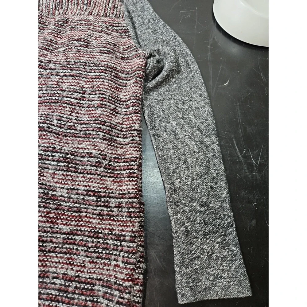 Lucky Brand Cardigan Size W/Sm Sweater Gray Red Open Front Cardigan Western *EUC - Picture 9 of 16